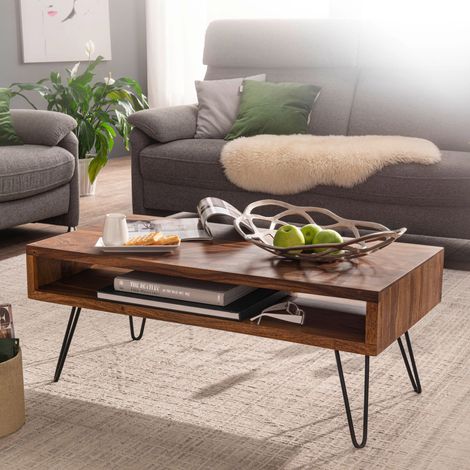 Table basse 100x50x40 cm en bois de sheesham massif (1/4)