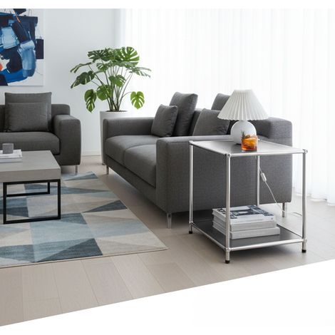 Rangement stylé et épuré – Étagère en métal chromé, 40 × 40 × 46 cm, Gris (1/5)