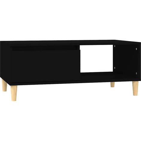 Mesa de centro madera contrachapada negro 90x50x36,5 cm vidaXL (1/5)
