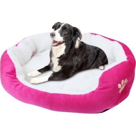 Coussin chaud en peluche pour lit de chenil pour animaux de compagnie pour chiots chats Pet Supplies Lit pour petit chien (couleur : rose rouge, taille : 50 x 40 cm) (1/5)