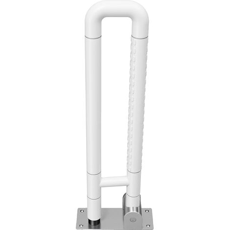 Barra de apoyo, diseño plegable, antideslizante, color blanco. (1/2)