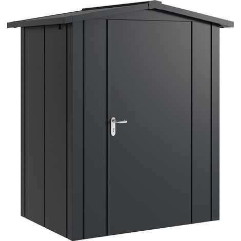 Hörmann Metall-Gerätehaus "Juno" mit Satteldach, JSD1 - Design, 166 x 118 cm (B x T), anthrazit, 1-flüglige Tür, Anschlag rechts (1/5)