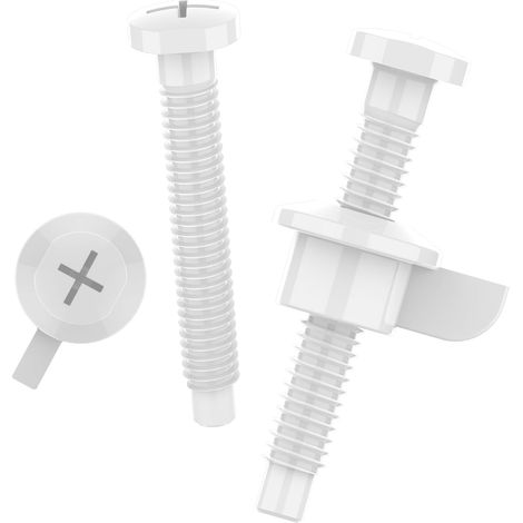 Pièces de siège de toilette, y compris vis et écrou pour charnières de siège de toilette à montage supérieur, plastique blanc (1/4)