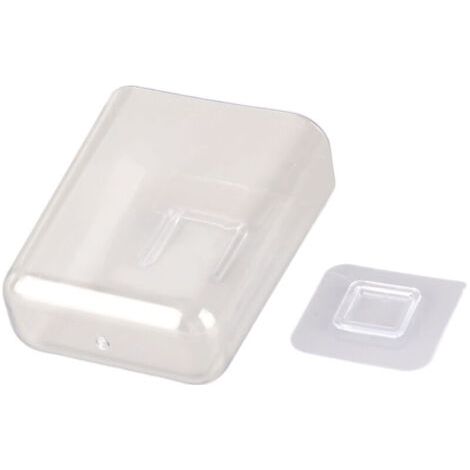 Pair Bac de rangement adhésif transparent en plastique, support mural flottant, organisateur de bureau pour chambre et salle de bain. (1/5)