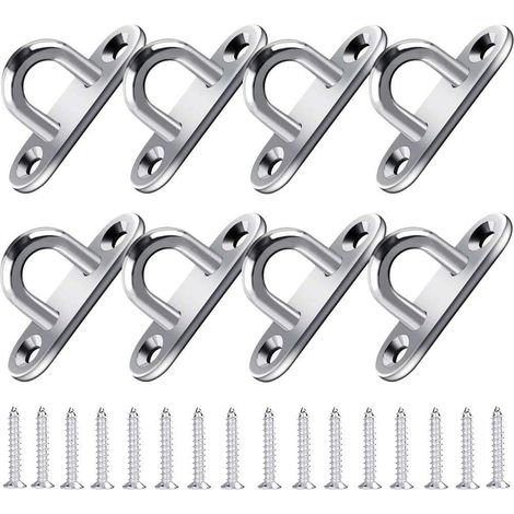 Crochet Acier Inoxydable (8pcs) - Support Mural pour Charges Lourdes (5x2cm) - Crochets métal Forme U avec 2 Trous retient jusqu'à 40 kg Poids, Crochets Mural à Visser Patères à visseren (1/5)