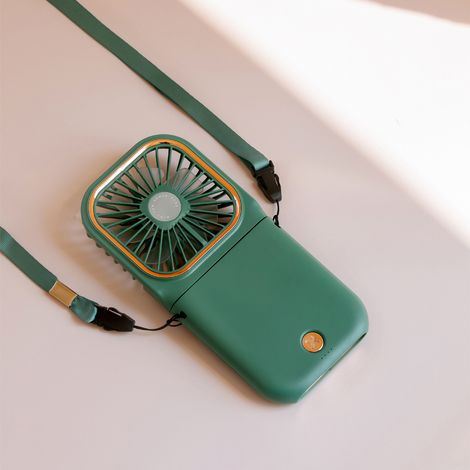 Ventilateur cou portable pliable USB, mains libres support téléphone voyage bureau (1/5)