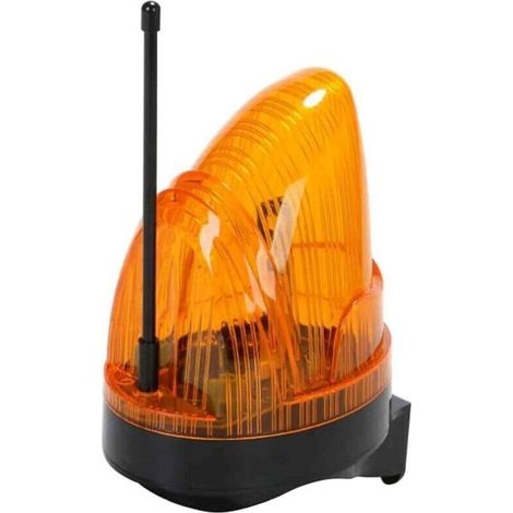 Clignotant de Portail Automatique 220V Universel avec Antenne 433,92Mhz Feu Clignotant LED AC/DC 12V - 265V Large Tension, Étanche avec support d'installation