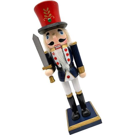 Casse-noisette traditionnel en bois, lot de 2 décorations de Noël (1/5)