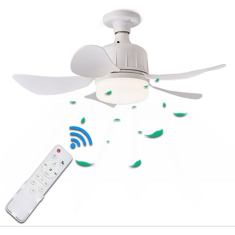 Ventilateur de plafond avec éclairage et télécommande - variateur tricolore - cinq pales - 23 W silencieux (1/5)