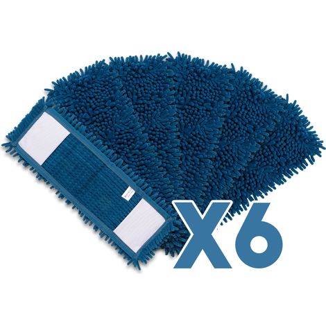 Lot de 6 Housses Dépoussiérantes 3D Microfibres Frizzy pour Balai Professionnel Combiné, Housses Plates de Dimensions 44 cm x 14 cm, Idéales pour la poussiere du Sol.