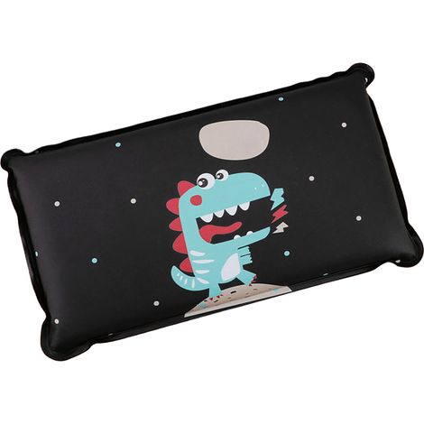 Oreiller rafraîchissant, doux et lavable, à motif dinosaure, pour enfants et étudiants, fond noir. (1/5)
