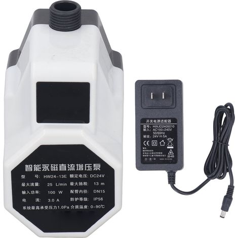 Booster Pump IP56 Waterproof 100W 13m Discharge Head Circulating Water Pump 24V for Home US Plug 100‑240V