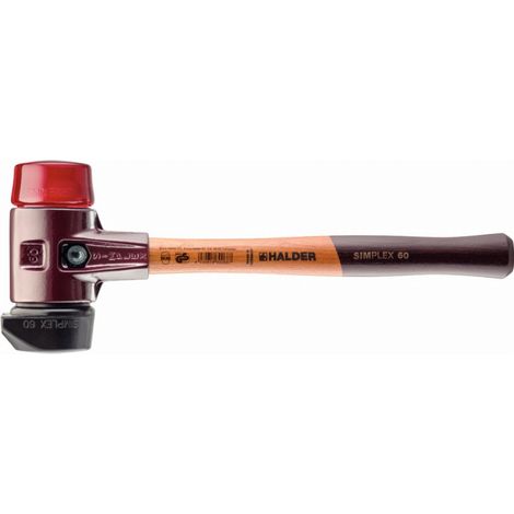 HALDER SIMPLEX Mazza in gomma, con piede integrato / plastica, con alloggiamento in ferro malleabile e manico in legno di alta qualità - D=60 mm - 3026.260