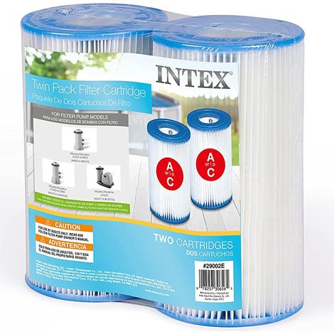 Cartouche filtrante de piscine type A 29002E : pour pompes de filtration INTEX – Facile à nettoyer – Papier Dacron – Filtration efficace – Lot de deux (1/4)