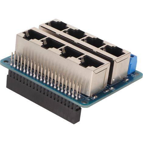 Une carte d'extension GPIO professionnelle pour Raspberry Pi 1A+, 1B+, 2B, 3B, 3B+, 3A+ et 4B, dotée de huit ports RJ45 à 40 broches. (1/5)