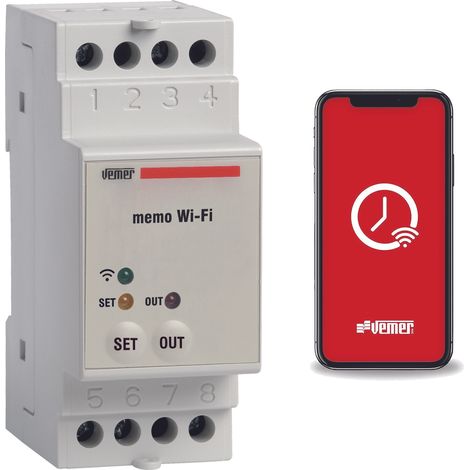 Interrupteur horaire astronomique Wifi VE780700 – Programmation quotidienne/hebdomadaire – Alimentation 230V AC – Montage sur rail DIN – Vemer