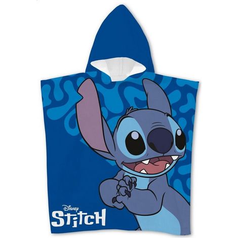 Poncho 55x110 cm avec capuche Stitch (Lilo & Stitch) Bleu (1/2)