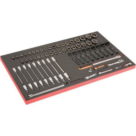 BAHCO - module pour servante 40", douilles 1/2" dimensions métriques et pouces - 76 Pcs