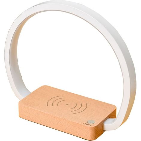 Multifunktionale Tischleuchte, Nachttischlampe, Tischleuchte mit kabelloser Handy-Ladefunktion, Schlafzimmerleuchte, Augenschutz, Leselampe, LED-Induktion (1/5)