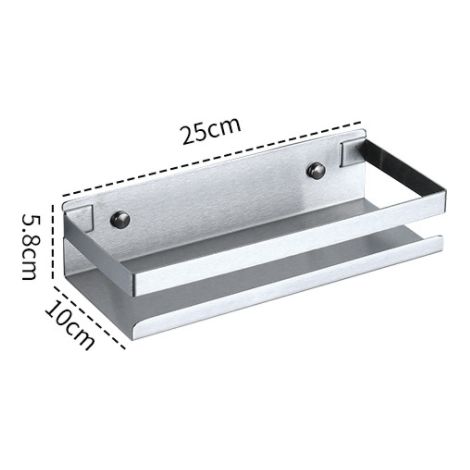 Fournitures de cuisine multifonctionnelles, organisateur mural en acier inoxydable 304 (argent 25 cm) (1/5)