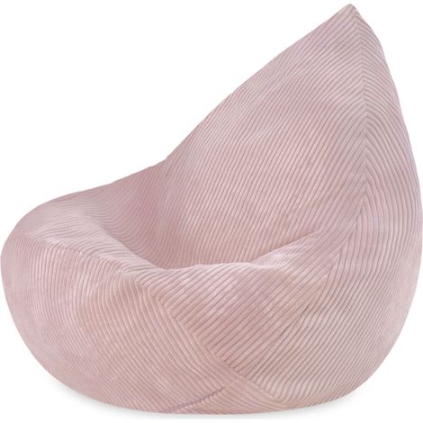 Poltrona a sacco Misioo, rosa chiaro, velluto a coste di alta qualità, pouf (1/5)