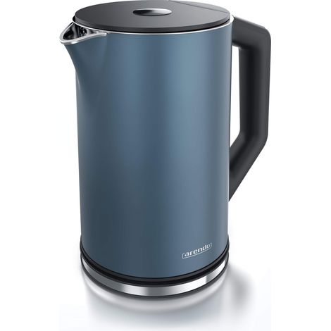arendo - Bollitore Acqua Elettrico da 1.5L 2200W - Eco Controllo Temperatura - Temperatura Regolabile 40-100°C - Parete Doppia - in Acciaio Inossidabile - Senza BPA - Blu Admiral