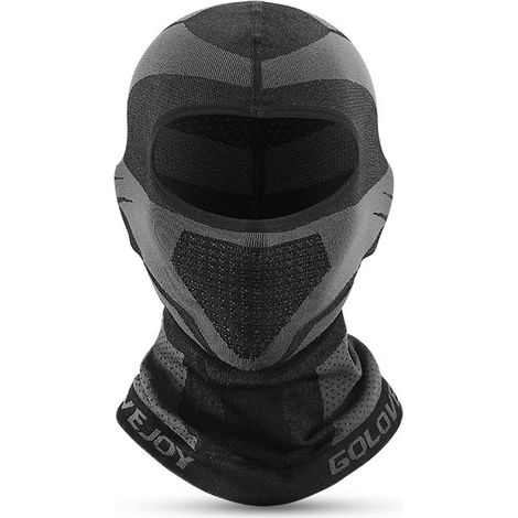 Pasamontañas, forro para cascos de motocicleta, visera de esquí de invierno para ciclistas, máscara facial completa, unisex, negro, talla única (1/5)