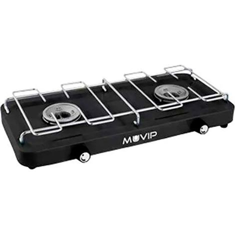 Muvip Gasherd 2 Flammen Schwarz Tragbar