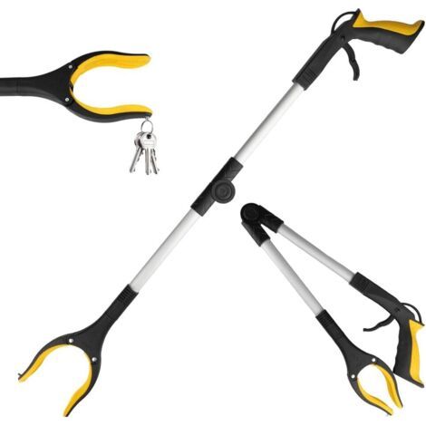 Pince télescopique,pince ramasser les déchets, pince collecter des objets,la pointe peut attirer des objets magnétiques tels que les clés et convient pour ramasser des objets (jaune, 80 cm) (1/5)