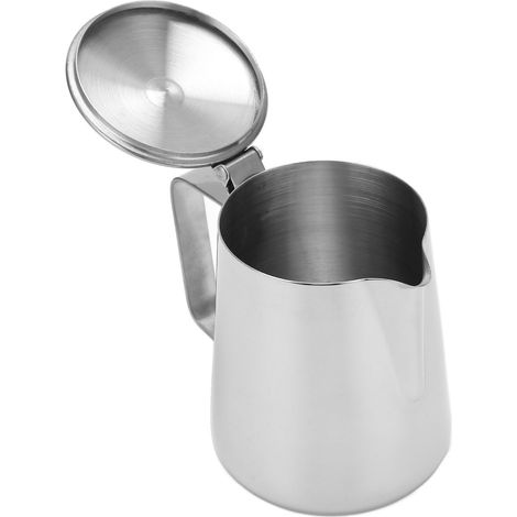 Milchkännchen aus Edelstahl, Barista-Kanne mit Deckel, 1500 ml, für Latte Art und Milchschaum (1/5)