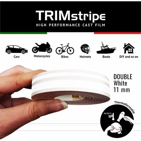 Trim Stripe Strisce Adesive per Auto, 2 Fili, Bianco (1/5)