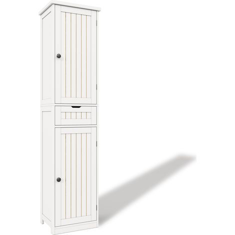 Credenza da cucina bianca in MDF 170 x 40 x 30 cm con 2 ante e 1 cassetto (1/5)