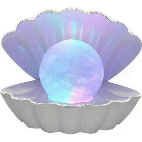 Lampe en nacre à LED à couleurs changeantes, lampe de bureau décorative en forme de coquillage, lampe de chevet, cadeau coquillage (1/5)