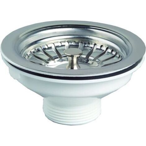 Bonde à panier pour évier simple (Product size : 114MM mm), blanc (1/4)