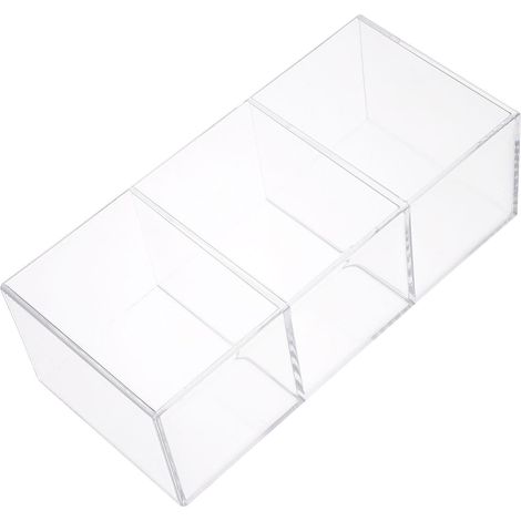 Transparenter Organizer Stiftebehälter Acryl mit 3 Fächern for Make Up Pinsel et Schreibwaren