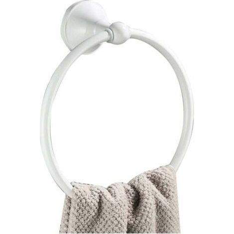 Anneau porte-serviette rond en laiton pour porte-serviette de salle de bain serviette de bain suspendu fixé au mur,blanc、 (1/4)