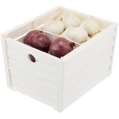 Boîte de rangement - P 23,5 x L 28 x H 20 cm - Blanc - Livraison gratuite (1/3)