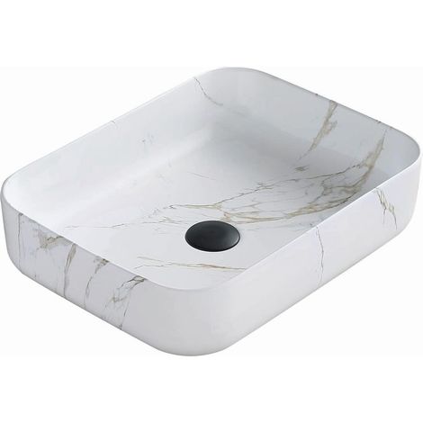Mexen Carla lavabo de comptoir 50 x 39 cm, Pierre blanche - 21555091 (1/2)