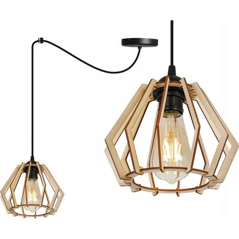 MODERNE LED-DECKENHÄNGELAMPE AUS HOLZ