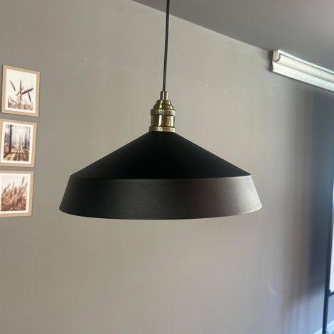 bamyum Lema Suspension Luminaire Rétro en Metal de 37,5 cm, Lustre de Salon Vintage, Éclairage de Plafond pour Chambre, Cuisine, Lampe Suspendue (1/5)