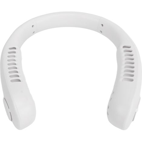 Ventilateur de cou portable rechargeable par USB, sans pales, pour un rafraîchissement confortable et idéal pour l'été et les voyages en extérieur (blanc). (1/5)