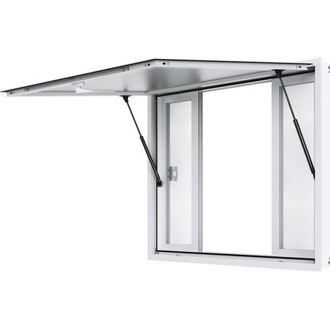 VEVOR Concession Window for Food Truck, 48"x36" Aluminum Alloy Service Window, Up to 85 Degrees Serving Window with 4 Sliding Windows & Awning Door & Drag Hook, for Food Truck Concession Trailer (1/5)