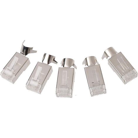 connecteurs RJ45 à 8 broches pour câble réseau Cat6, prises Ethernet modulaires à cristaux (1/4)