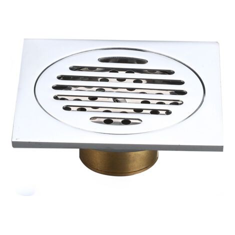 Grille de douche anti-cheveux drain de sol épaissi inox carré douche drain de sol anti-odeur salle de bain