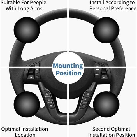 Boule de Volant,Boule Volant Tracteur Tondeuse Bouton Spinner Noir Universel Voiture Bouton de Volant Robuste Spinner Poignée Boule--TRIMEC