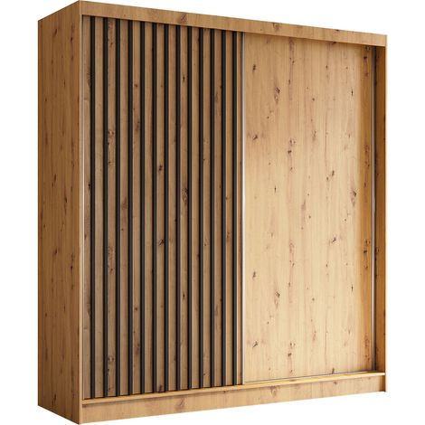AX LIVING Cabinio Schwebetürenschrank Artisan 200cm mit Lamellen