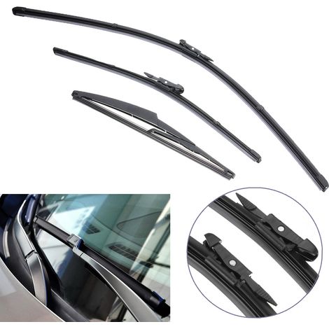 Front & Rear Wiper Blades Set for Vauxhall Corsa 'D' September 2006 onwards models (1/2)