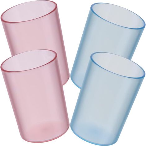 Gobelets transparents INOOMP pour bain de bouche , lot 4 , réutilisables brosse à dents , pratiques (1/5)