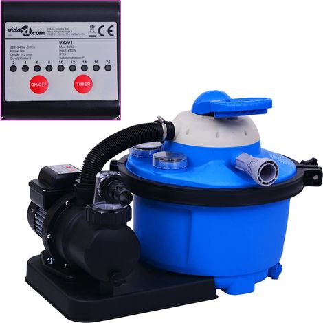 vidaXL Bomba filtro de arena con temporizador 450 W 25 L (1/5)