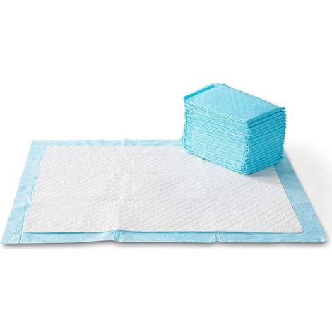 Coussinets d'apprentissage de la propreté économiques bleus (60 cm x 60 cm) pour chiots, anti-pipi, super absorbants et à séchage rapide, 40 unités